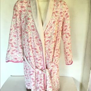 Lilly Pulitzer Robe White Pink Love Birds